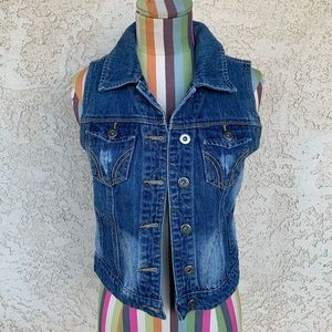 Thread & Supply Denim Button Down Vest 0074